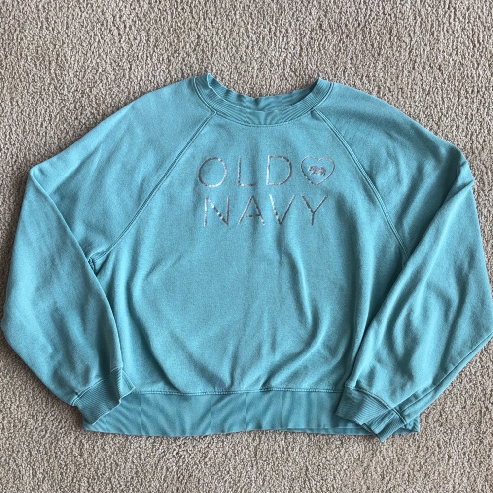 Old Navy Light Teal Crewneck Sweatshirt